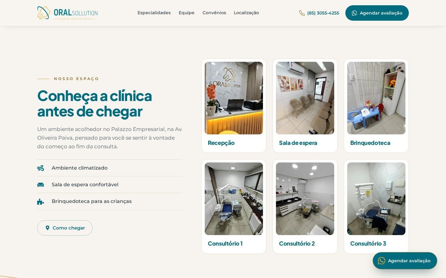 Fotos do espaço na página da Oral Sollution