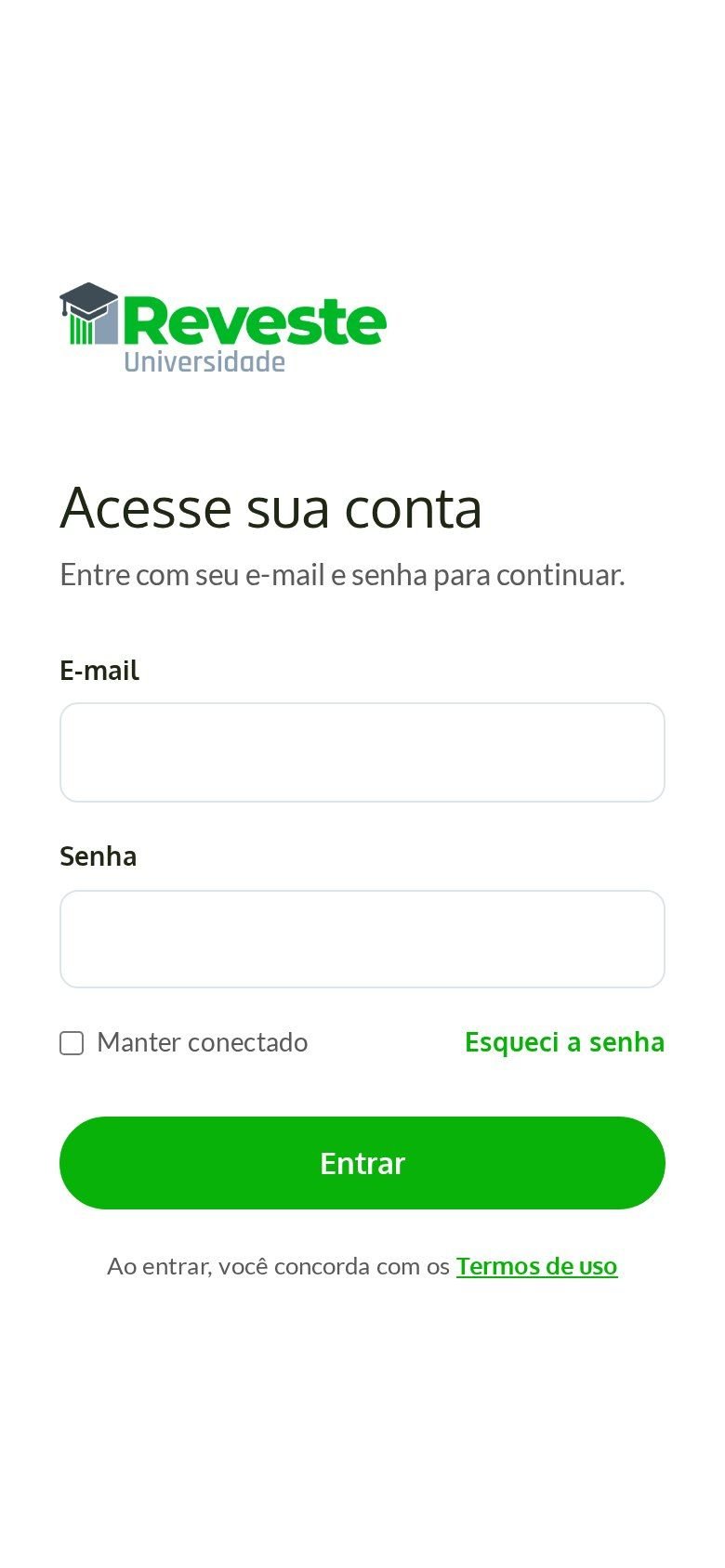 Página da Universidade Reveste no celular